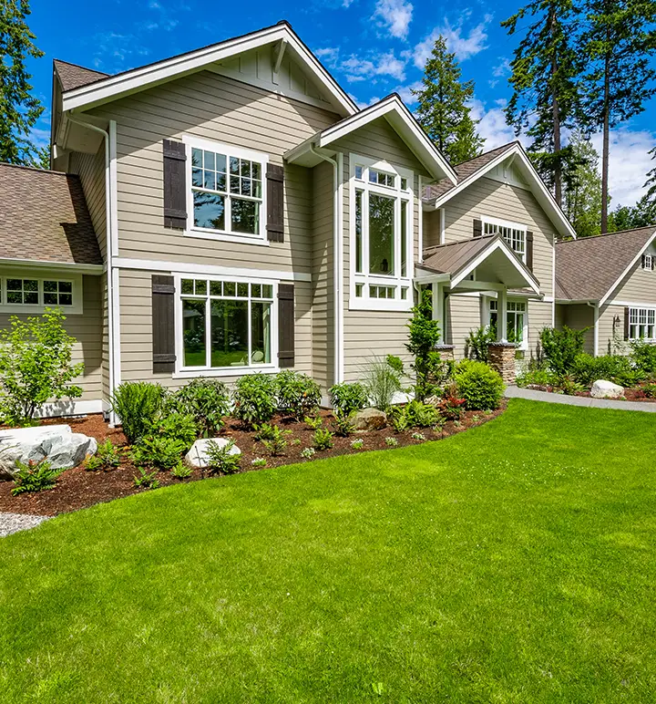 A landscaped yard